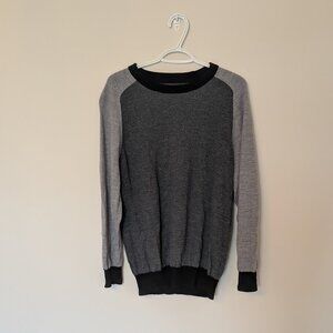 Tahari, Merino Wool, Grey Sweater, grey and black